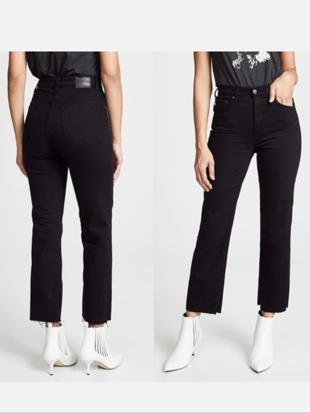 AG Adriano Goldschmied Rhett High-Rise Black Straight Jeans Size 27